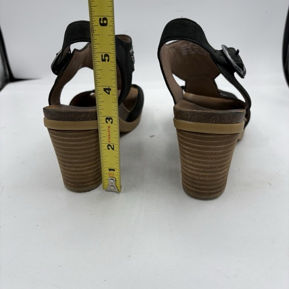 Dansko Sandals Womens Size 7 EU 38 Deandra Studded Leather Block Heel Black - Picture 7 of 10
